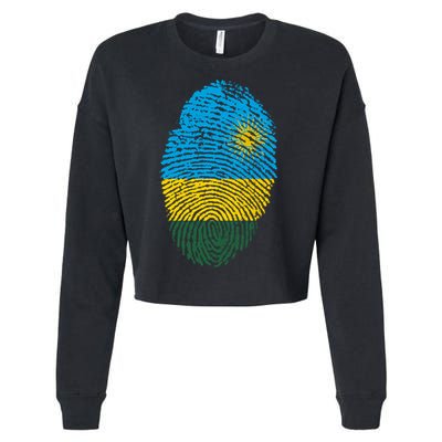 Rwanda Rwandan Flag Patriotic Pride Heritage Gift Cropped Pullover Crew