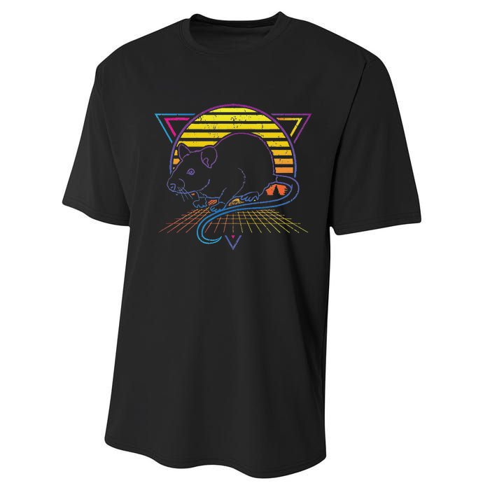 Retro Rat For Rat Lover Performance Sprint T-Shirt