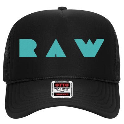 Raw Raw Foods Vegan Vegetarian High Crown Mesh Back Trucker Hat