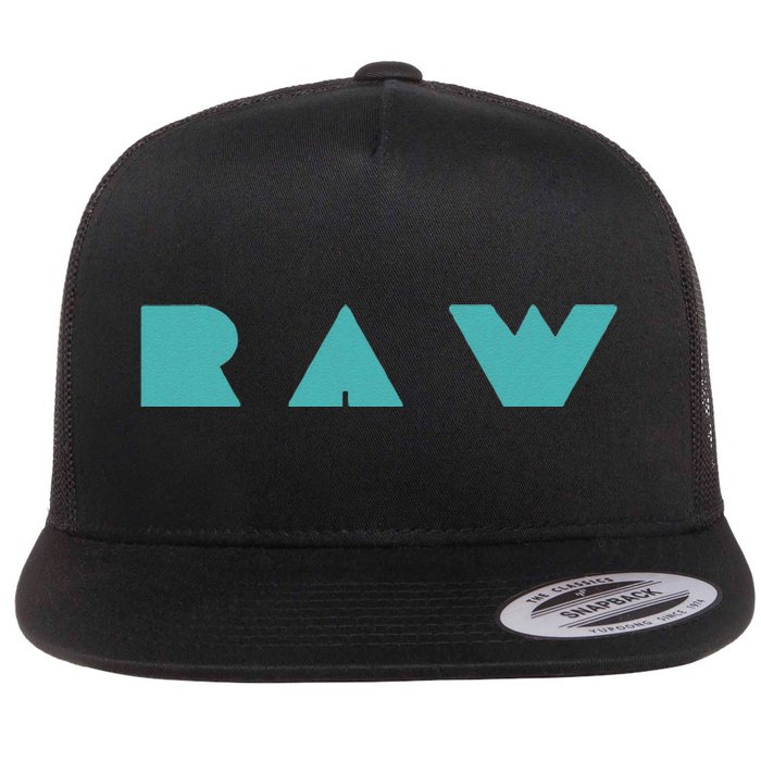 Raw Raw Foods Vegan Vegetarian Flat Bill Trucker Hat