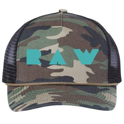 Raw Raw Foods Vegan Vegetarian Retro Rope Trucker Hat Cap