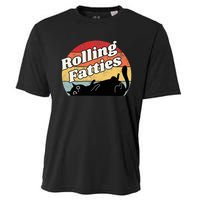 Retro Rolling Fatties Cat Funny Cat Cooling Performance Crew T-Shirt