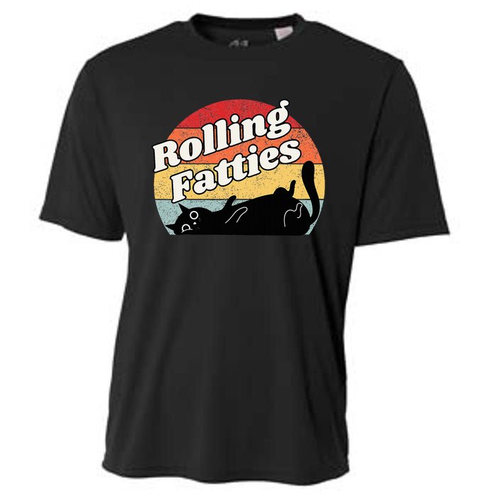 Retro Rolling Fatties Cat Funny Cat Cooling Performance Crew T-Shirt