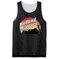 Retro Rolling Fatties Cat Funny Cat Mesh Reversible Basketball Jersey Tank