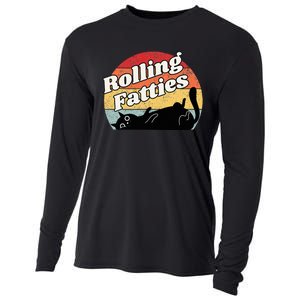 Retro Rolling Fatties Cat Funny Cat Cooling Performance Long Sleeve Crew