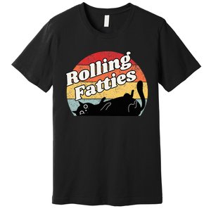 Retro Rolling Fatties Cat Funny Cat Premium T-Shirt