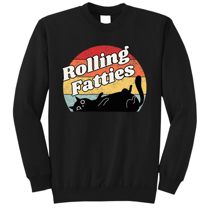 Retro Rolling Fatties Cat Funny Cat Tall Sweatshirt