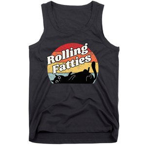 Retro Rolling Fatties Cat Funny Cat Tank Top