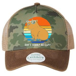 Retro Rodent Funny Capybara Dont Be Worry Be Capy Legacy Tie Dye Trucker Hat