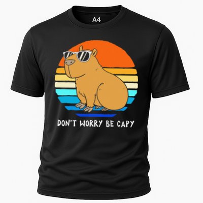 Retro Rodent Funny Capybara Dont Be Worry Be Capy Performance Shirt