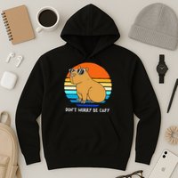 Retro Rodent Funny Capybara Dont Be Worry Be Capy Hoodie