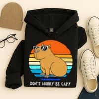 Retro Rodent Funny Capybara Dont Be Worry Be Capy Hoodie