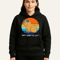 Retro Rodent Funny Capybara Dont Be Worry Be Capy Hoodie