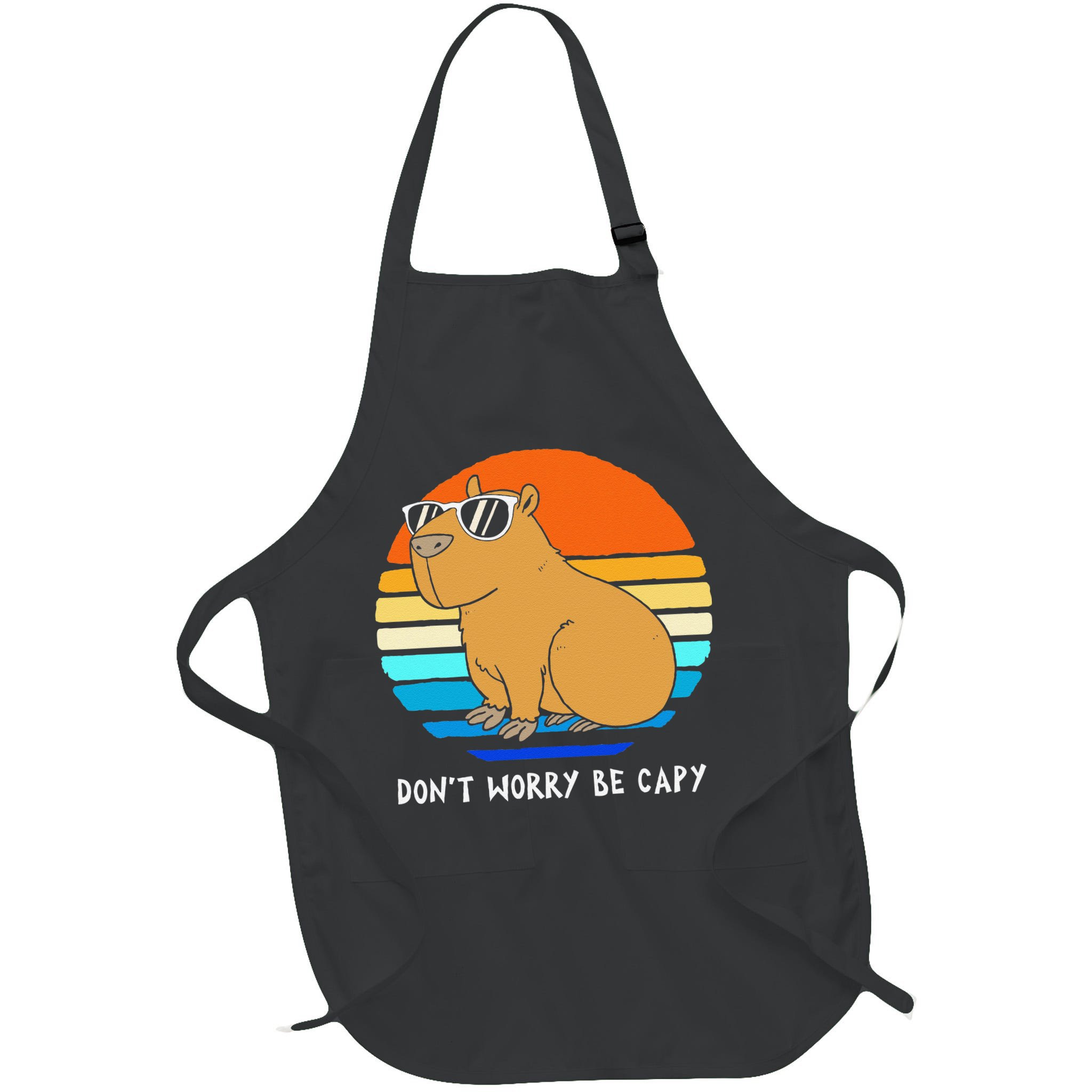 Retro Rodent Funny Capybara Dont Be Worry Be Capy Apron