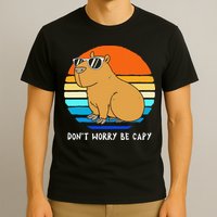 Retro Rodent Funny Capybara Dont Be Worry Be Capy T-Shirt