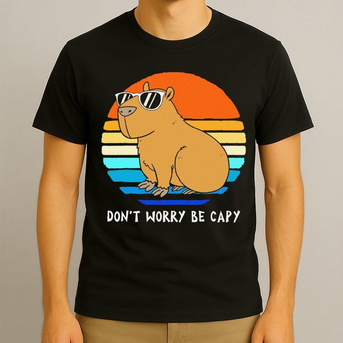 Retro Rodent Funny Capybara Dont Be Worry Be Capy T-Shirt