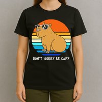 Retro Rodent Funny Capybara Dont Be Worry Be Capy T-Shirt