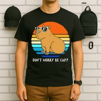 Retro Rodent Funny Capybara Dont Be Worry Be Capy T-Shirt