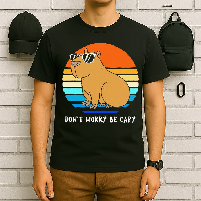 Retro Rodent Funny Capybara Dont Be Worry Be Capy T-Shirt
