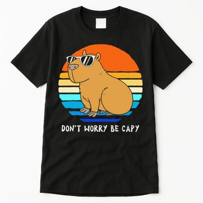 Retro Rodent Funny Capybara Dont Be Worry Be Capy Tall T-Shirt