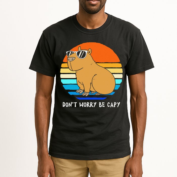 Retro Rodent Funny Capybara Dont Be Worry Be Capy Tall T-Shirt
