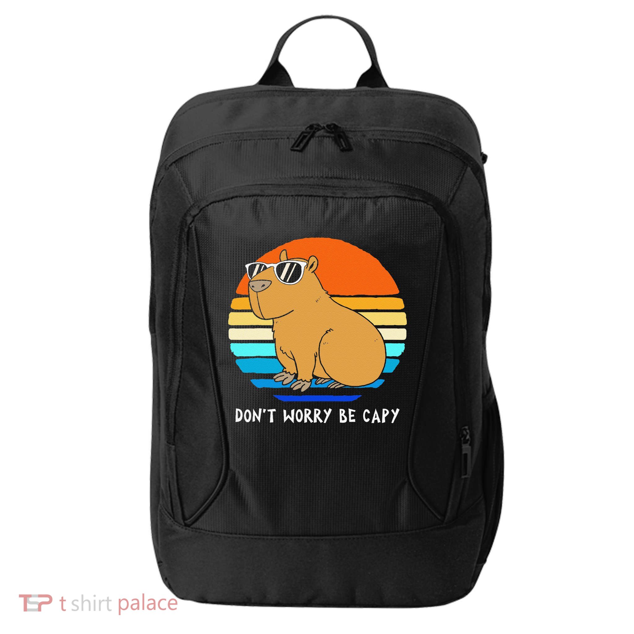 Retro Rodent Funny Capybara Dont Be Worry Be Capy City Backpack