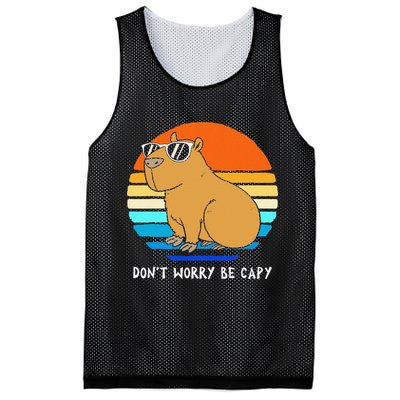 Retro Rodent Funny Capybara Dont Be Worry Be Capy Mesh Reversible Basketball Jersey Tank