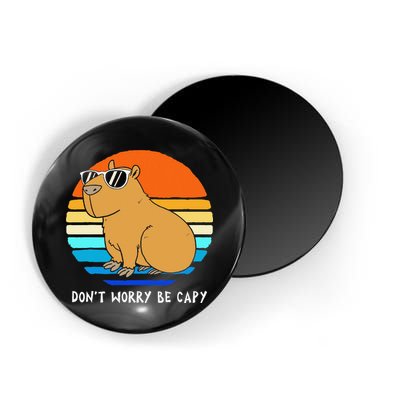 Retro Rodent Funny Capybara Dont Be Worry Be Capy Magnet