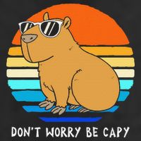 Retro Rodent Funny Capybara Dont Be Worry Be Capy Large Microfiber Waffle Golf Towel
