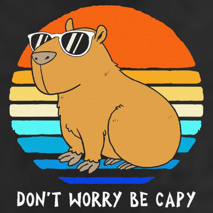 Retro Rodent Funny Capybara Dont Be Worry Be Capy 25L Jumbo Tote