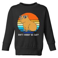 Retro Rodent Funny Capybara Dont Be Worry Be Capy Toddler Sweatshirt