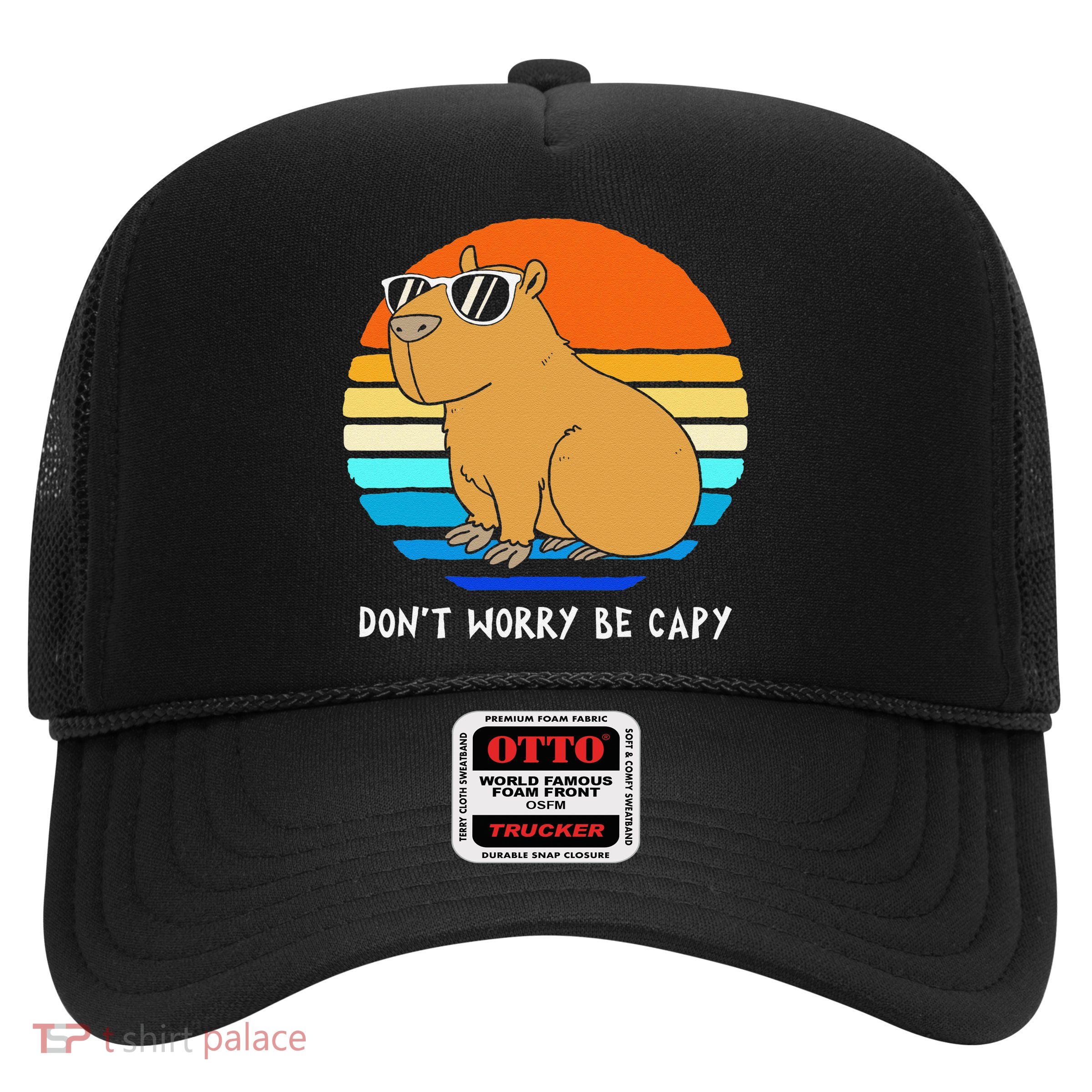 Retro Rodent Funny Capybara Dont Be Worry Be Capy Trucker Hat