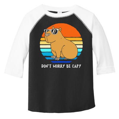 Retro Rodent Funny Capybara Dont Be Worry Be Capy Toddler Fine Jersey T-Shirt