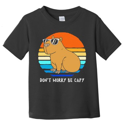 Retro Rodent Funny Capybara Dont Be Worry Be Capy Toddler T-Shirt