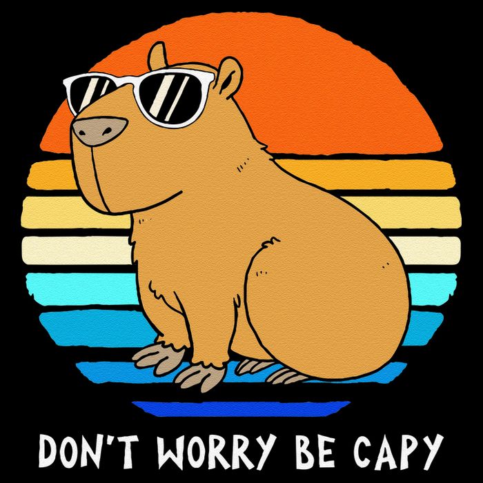 Retro Rodent Funny Capybara Dont Be Worry Be Capy Toddler T-Shirt