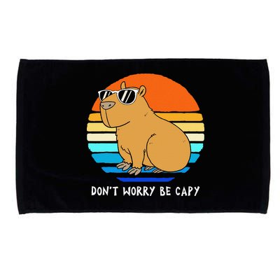 Retro Rodent Funny Capybara Dont Be Worry Be Capy Microfiber Hand Towel