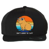 Retro Rodent Funny Capybara Dont Be Worry Be Capy Wool Snapback Cap