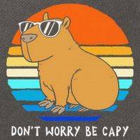 Retro Rodent Funny Capybara Dont Be Worry Be Capy Cotton Canvas Backpack