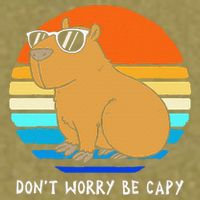 Retro Rodent Funny Capybara Dont Be Worry Be Capy Garment-Dyed Women's Muscle Tee