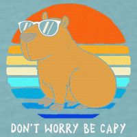 Retro Rodent Funny Capybara Dont Be Worry Be Capy Sueded Cloud Jersey T-Shirt