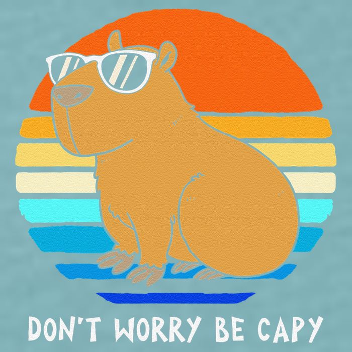 Retro Rodent Funny Capybara Dont Be Worry Be Capy Sueded Cloud Jersey T-Shirt