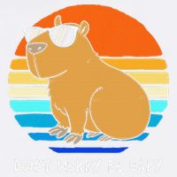 Retro Rodent Funny Capybara Dont Be Worry Be Capy Garment-Dyed Sweatshirt