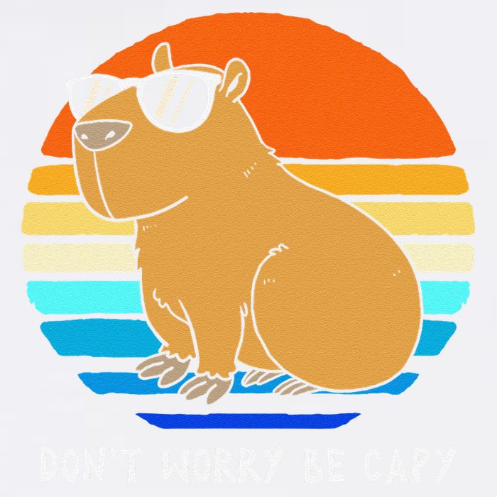 Retro Rodent Funny Capybara Dont Be Worry Be Capy Garment-Dyed Sweatshirt