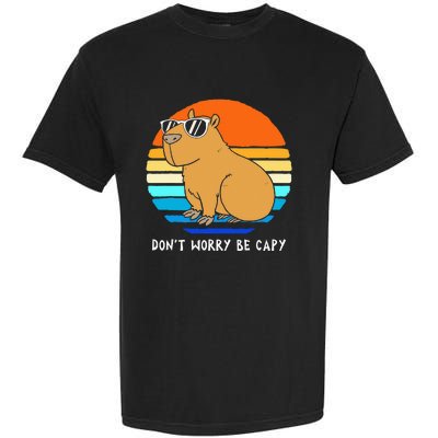 Retro Rodent Funny Capybara Dont Be Worry Be Capy Garment-Dyed Heavyweight T-Shirt