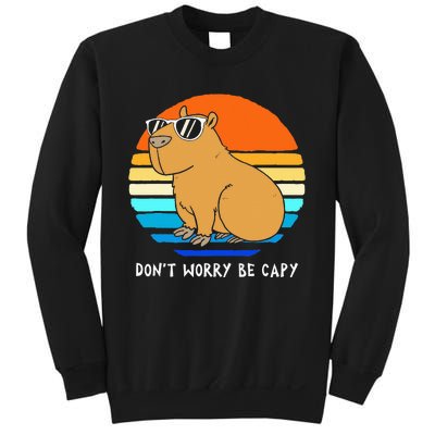 Retro Rodent Funny Capybara Dont Be Worry Be Capy Sweatshirt