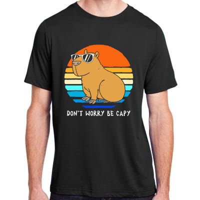 Retro Rodent Funny Capybara Dont Be Worry Be Capy Adult ChromaSoft Performance T-Shirt