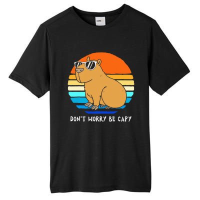 Retro Rodent Funny Capybara Dont Be Worry Be Capy Tall Fusion ChromaSoft Performance T-Shirt