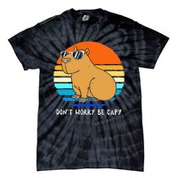 Retro Rodent Funny Capybara Dont Be Worry Be Capy Tie-Dye T-Shirt