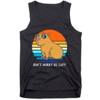 Retro Rodent Funny Capybara Dont Be Worry Be Capy Tank Top