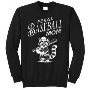 Retro Raccoon Feral Baseball Mom Trash Panda Sport Lover Sweatshirt